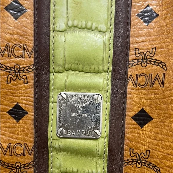 MCM Brown and Green Tote Bag - Picture 3 of 16